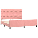 sengeramme med sengegavl 180x200 cm fløjl pink