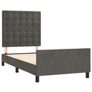 Sengeramme uden madras Mørkegrå 80x200 cm Fløjl