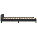 sengeramme med sengegavl 80x200 cm fløjl sort