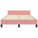 sengeramme med sengegavl 120x200 cm fløjl pink