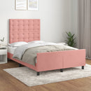 sengeramme med sengegavl 120x200 cm fløjl pink