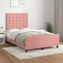 sengeramme med sengegavl 120x200 cm fløjl pink