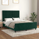 Sengeramme uden madras Mørkegrøn 140x190 cm Fløjl
