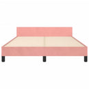 sengeramme med sengegavl 140x190 cm fløjl pink