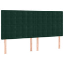 Sengeramme uden madras Mørkegrøn 140x200 cm Fløjl