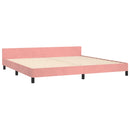 sengeramme med sengegavl 200x200 cm fløjl pink