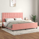sengeramme med sengegavl 200x200 cm fløjl pink