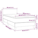 kontinentalseng med madras 80x200 cm stof cremefarvet