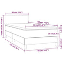 kontinentalseng med madras 90x190 cm stof cremefarvet