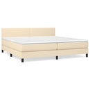 kontinentalseng med madras 200x200 cm stof cremefarvet