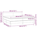 kontinentalseng med madras 200x200 cm stof cremefarvet