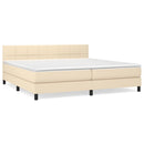 kontinentalseng med madras 200x200 cm stof cremefarvet