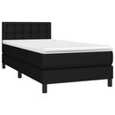 kontinentalseng med madras 90x190 cm stof sort