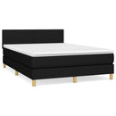 kontinentalseng med madras 140x190 cm stof sort