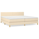 kontinentalseng med madras 200x200 cm stof cremefarvet