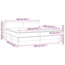 kontinentalseng med madras 200x200 cm stof cremefarvet
