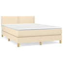 kontinentalseng med madras 140x190 cm stof cremefarvet