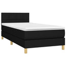kontinentalseng med madras 90x190 cm stof sort