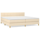 kontinentalseng med madras 200x200 cm stof cremefarvet