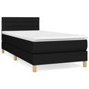 kontinentalseng med madras 90x200 cm stof sort