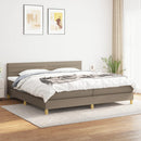 kontinentalseng med madras 200x200 cm stof gråbrun