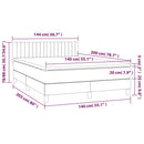 kontinentalseng med madras 140x200 cm stof cremefarvet