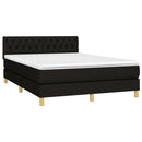 kontinentalseng med madras 140x190 cm stof sort