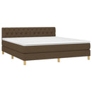 kontinentalseng med madras 160x200 cm stof mørkebrun