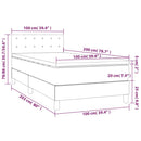 kontinentalseng med madras 100x200 cm stof gråbrun