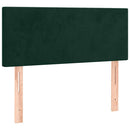 kontinentalseng med madras 90x190 cm fløjl mørkegrøn