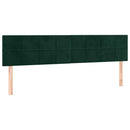 kontinentalseng med madras 200x200 cm fløjl mørkegrøn
