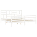 sengeramme med sengegavl 200x200 cm massivt træ hvid