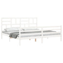 sengeramme med sengegavl 200x200 cm massivt træ hvid