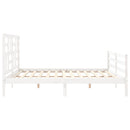 sengeramme med sengegavl 200x200 cm massivt træ hvid