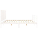 sengeramme med sengegavl 200x200 cm massivt træ hvid