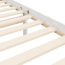 sengeramme med sengegavl 200x200 cm massivt træ hvid