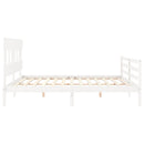 sengeramme med sengegavl 200x200 cm massivt træ hvid