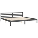 sengeramme med sengegavl 200x200 cm massivt træ grå