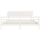 sengeramme med sengegavl 200x200 cm massivt træ hvid