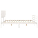 sengeramme med sengegavl 200x200 cm massivt træ hvid