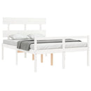 seniorseng med sengegavl 120x200 cm massivt træ hvid