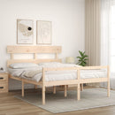 seniorseng med sengegavl 160x200 cm massivt træ