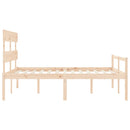 seniorseng med sengegavl 160x200 cm massivt træ