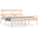 seniorseng med sengegavl 200x200 cm massivt træ