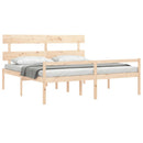 seniorseng med sengegavl 200x200 cm massivt træ