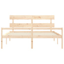 seniorseng med sengegavl 200x200 cm massivt træ
