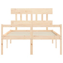 seniorseng med sengegavl 140x190 cm massivt træ