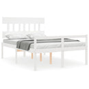 seniorseng med sengegavl 140x190 cm massivt træ hvid