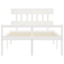seniorseng med sengegavl 140x190 cm massivt træ hvid
