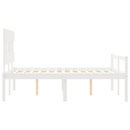 seniorseng med sengegavl 140x190 cm massivt træ hvid